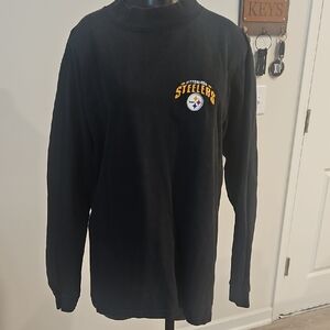 Pittsburgh Steelers Black Long Sleeve Shirt, Size Medium